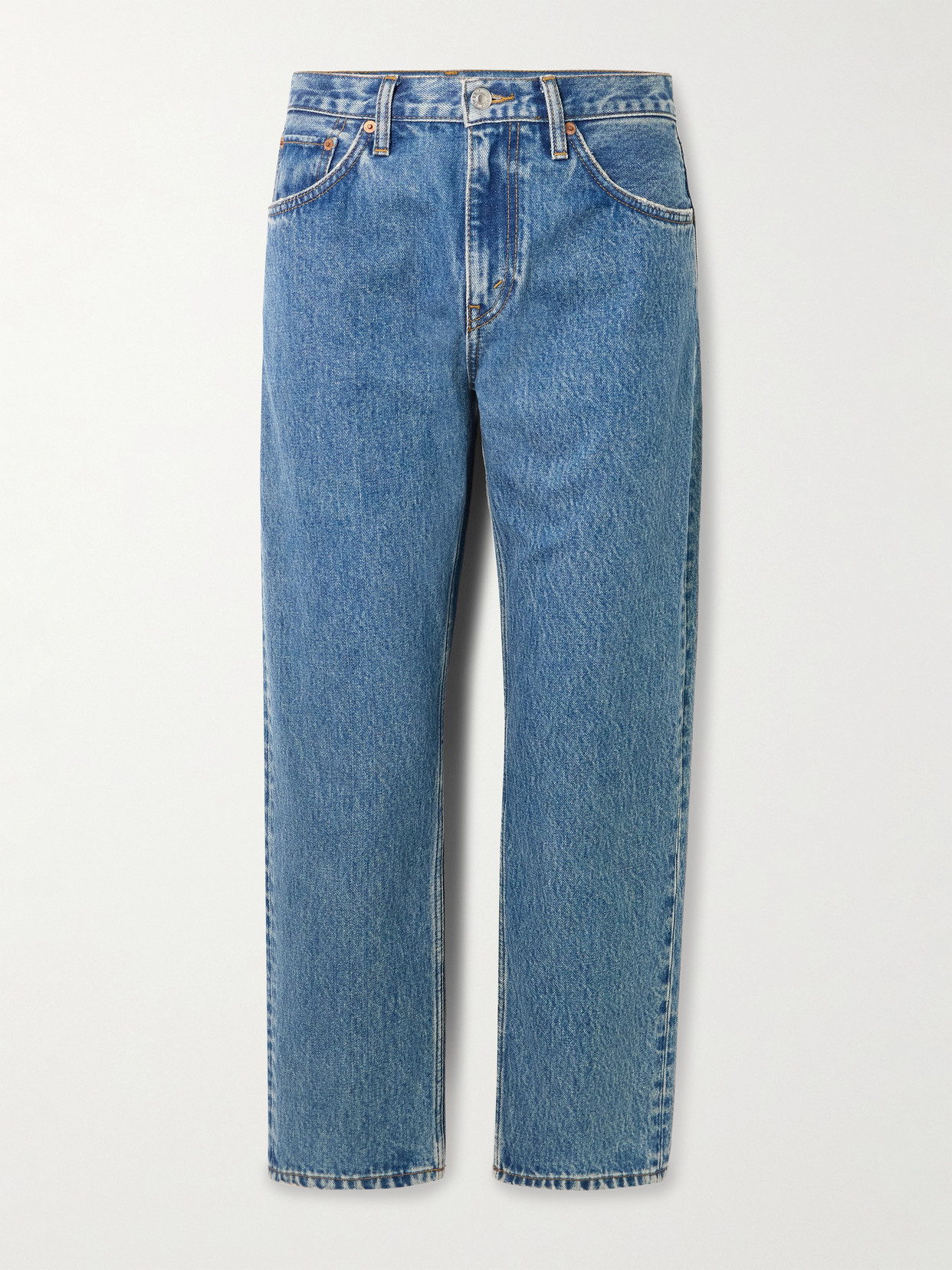 Re/done The Ollie High-rise Straight-leg Organic Jeans In Blue