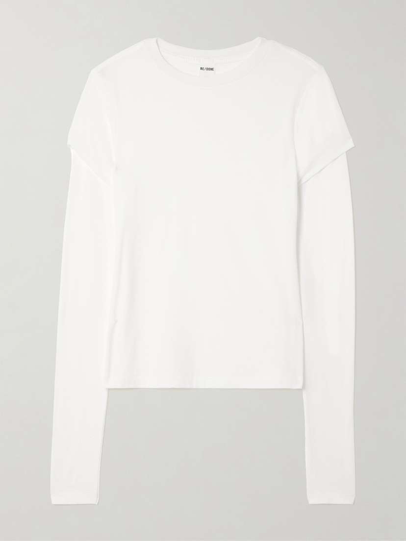RE/DONE Layered Micro Modal And Supima Cotton-blend Jersey T-shirt