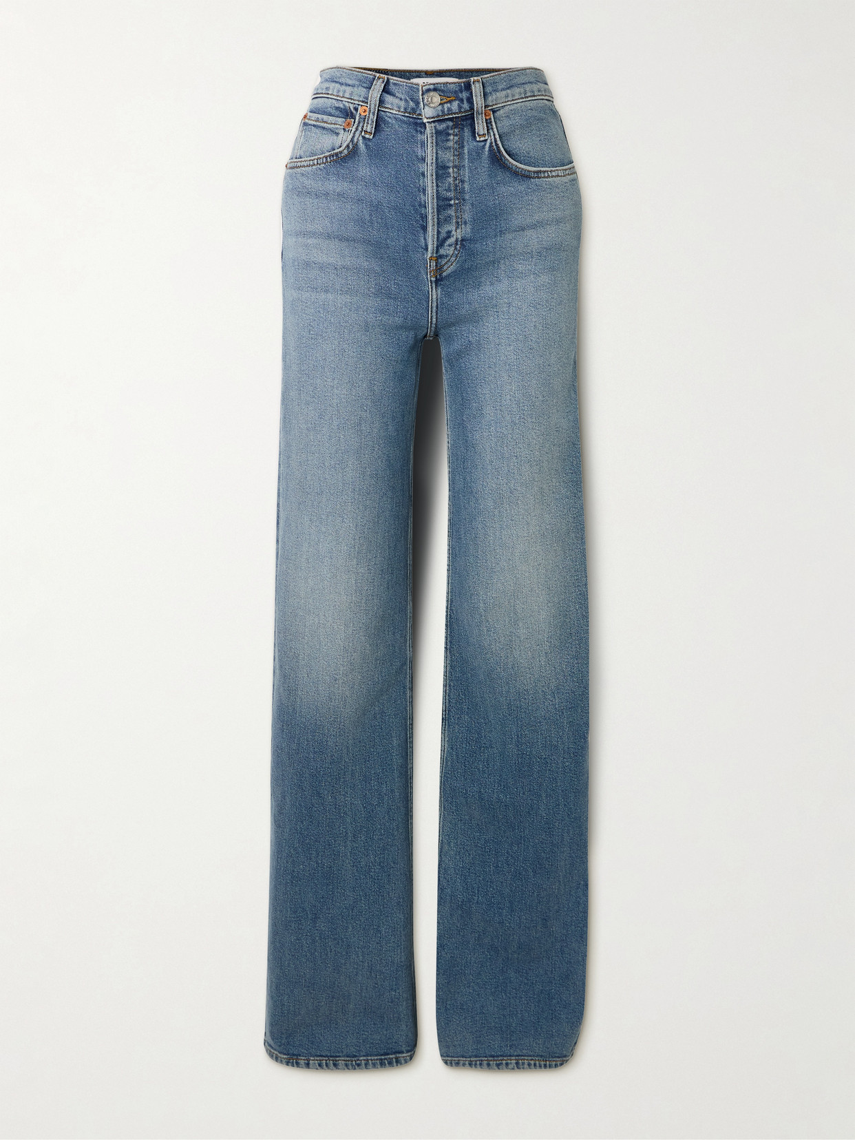 Re/done High-rise Wide-leg Jeans In Blue
