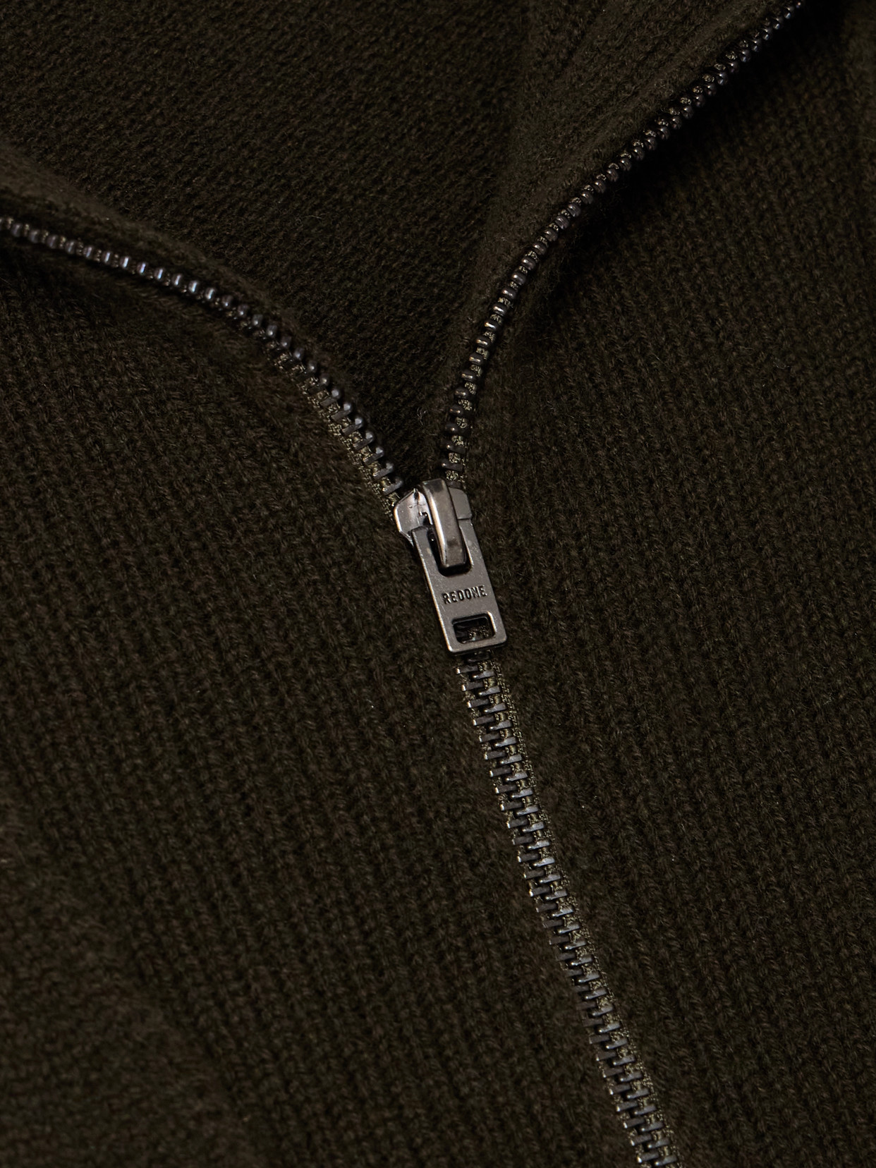 Re/Done - Frayed Wool And Cashmere-Blend Half-Zip Sweater