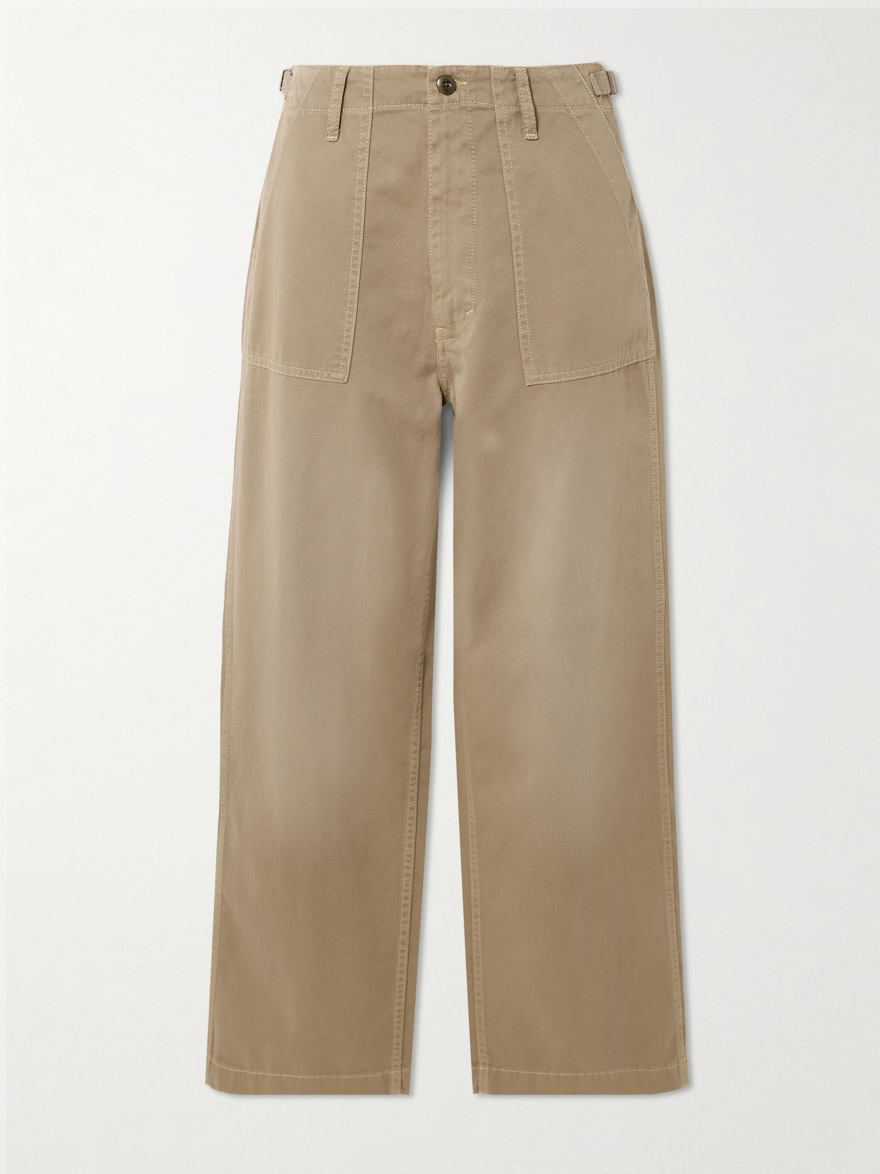 Re/done The Trooper Cotton Wide-leg Pants In Brown