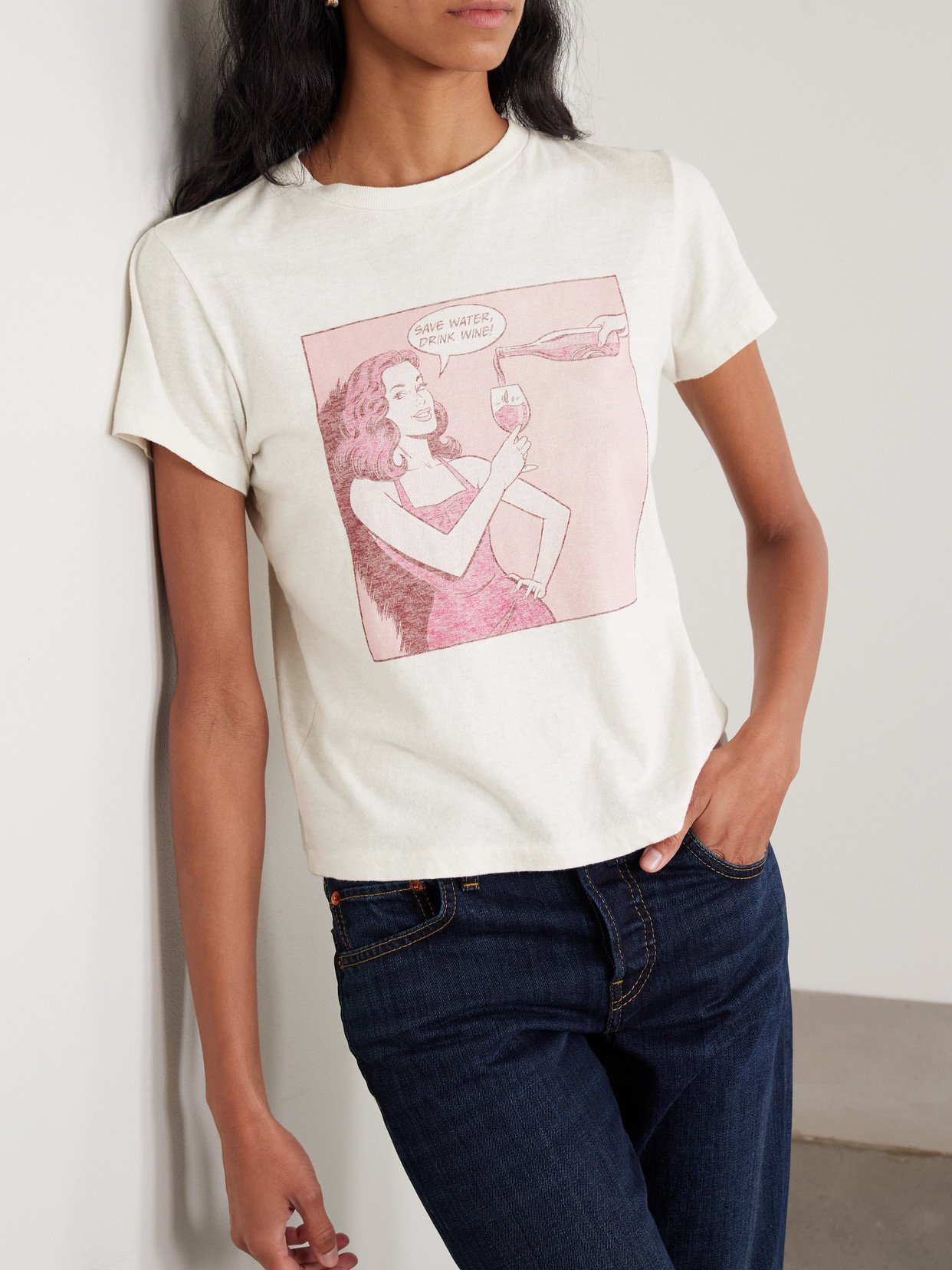 Re/done Classic Printed Cotton-blend Jersey T-shirt In Multi