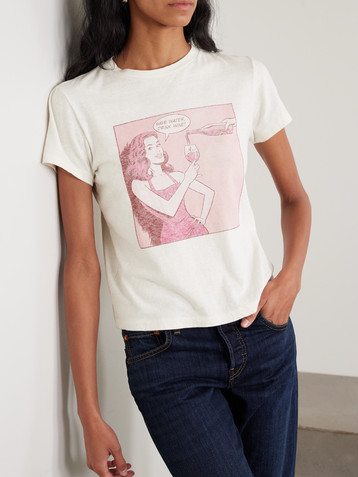 RE/DONE Classic printed cotton-blend jersey T-shirt
