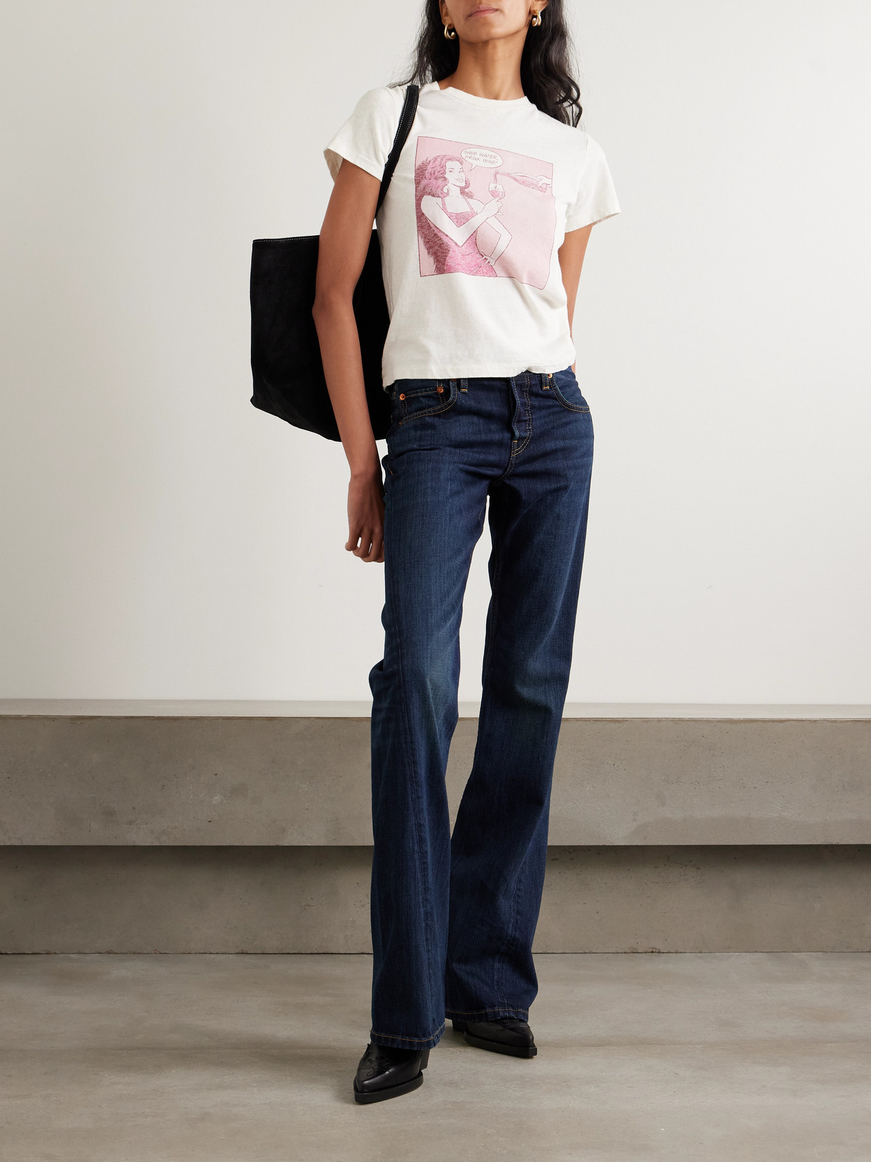 Re/done Classic Printed Cotton-blend Jersey T-shirt In Multi