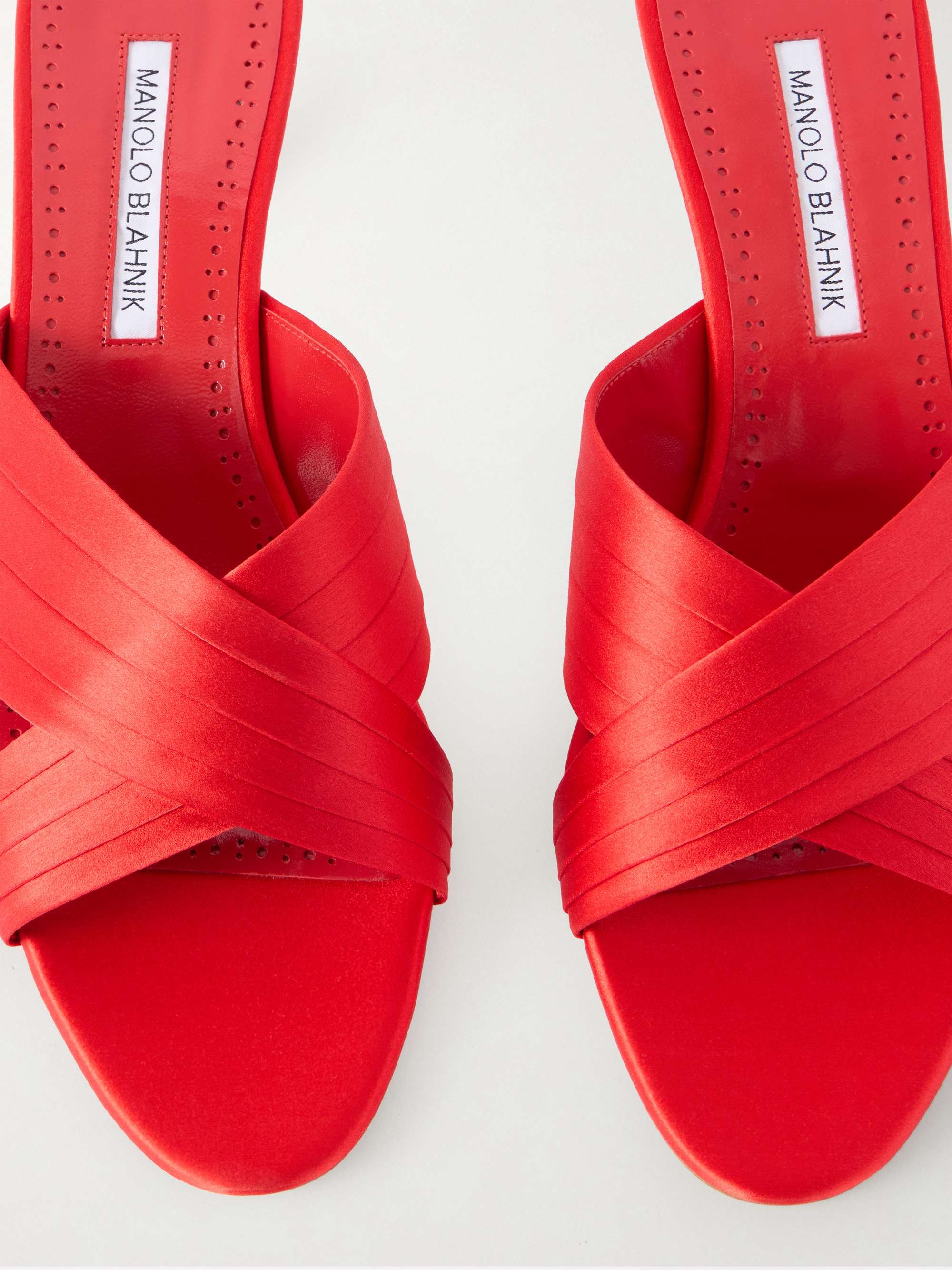 MANOLO BLAHNIK Viera 50 satin mules | NET-A-PORTER