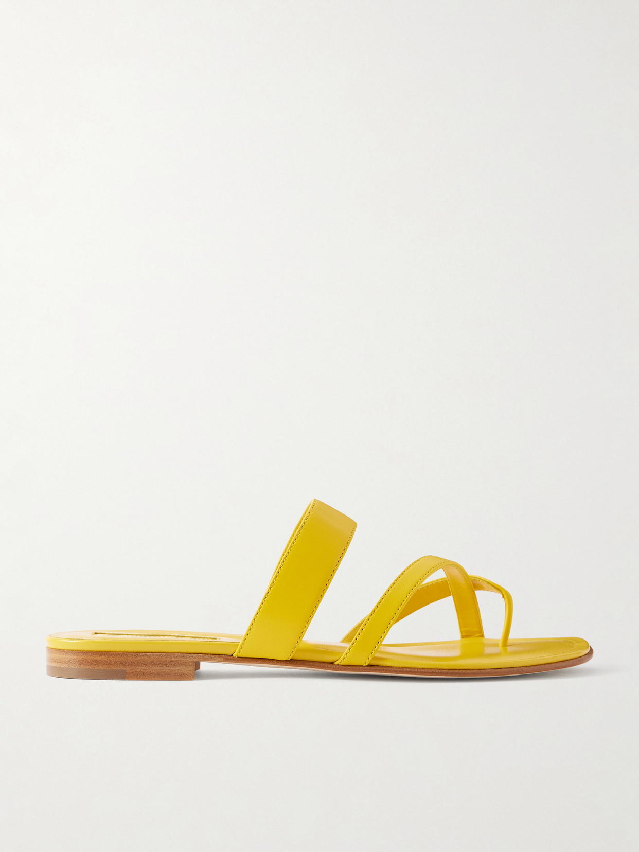 Manolo Blahnik Susa Leather Sandals In Yellow
