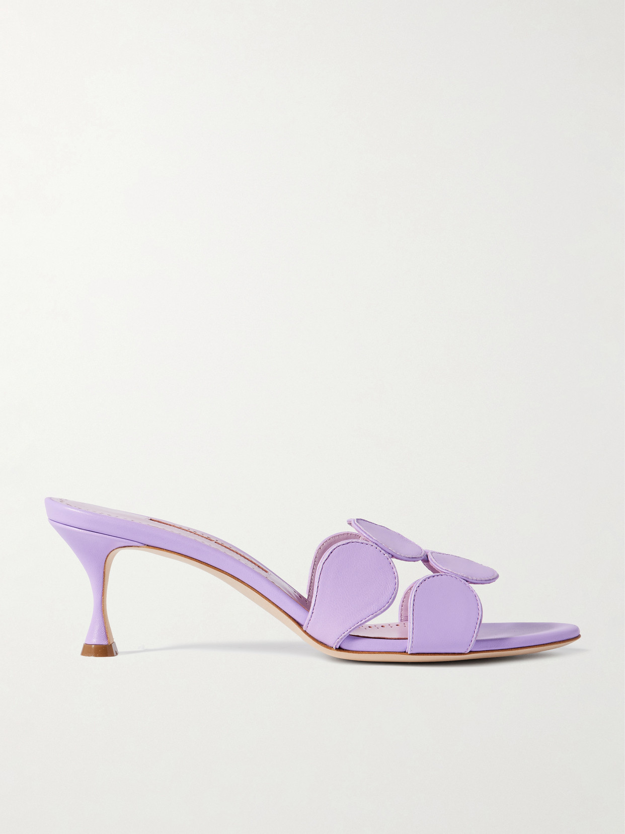 Manolo Blahnik Haribalmu 50 Leather Mules In Purple