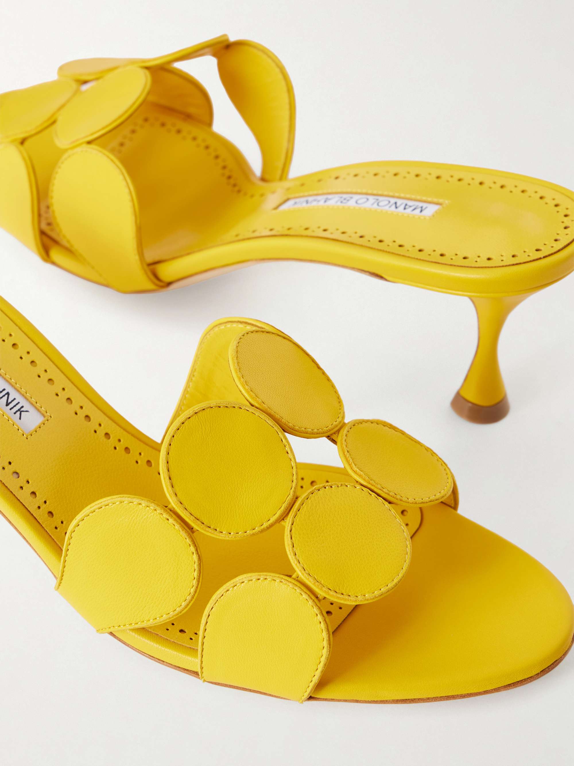 MANOLO BLAHNIK Haribalmu 50 leather mules | NET-A-PORTER