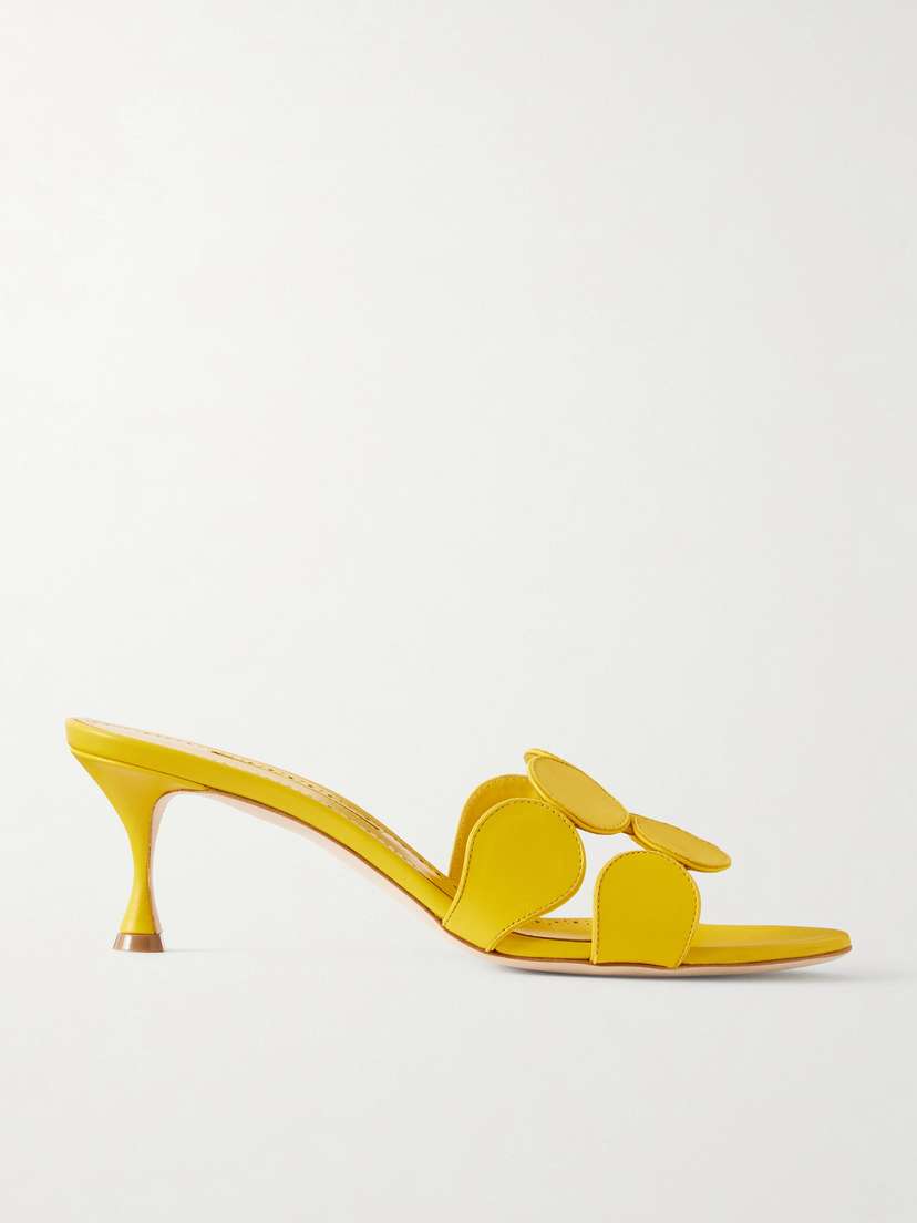 Manolo Blahnik Haribalmu 50 Leather Mules