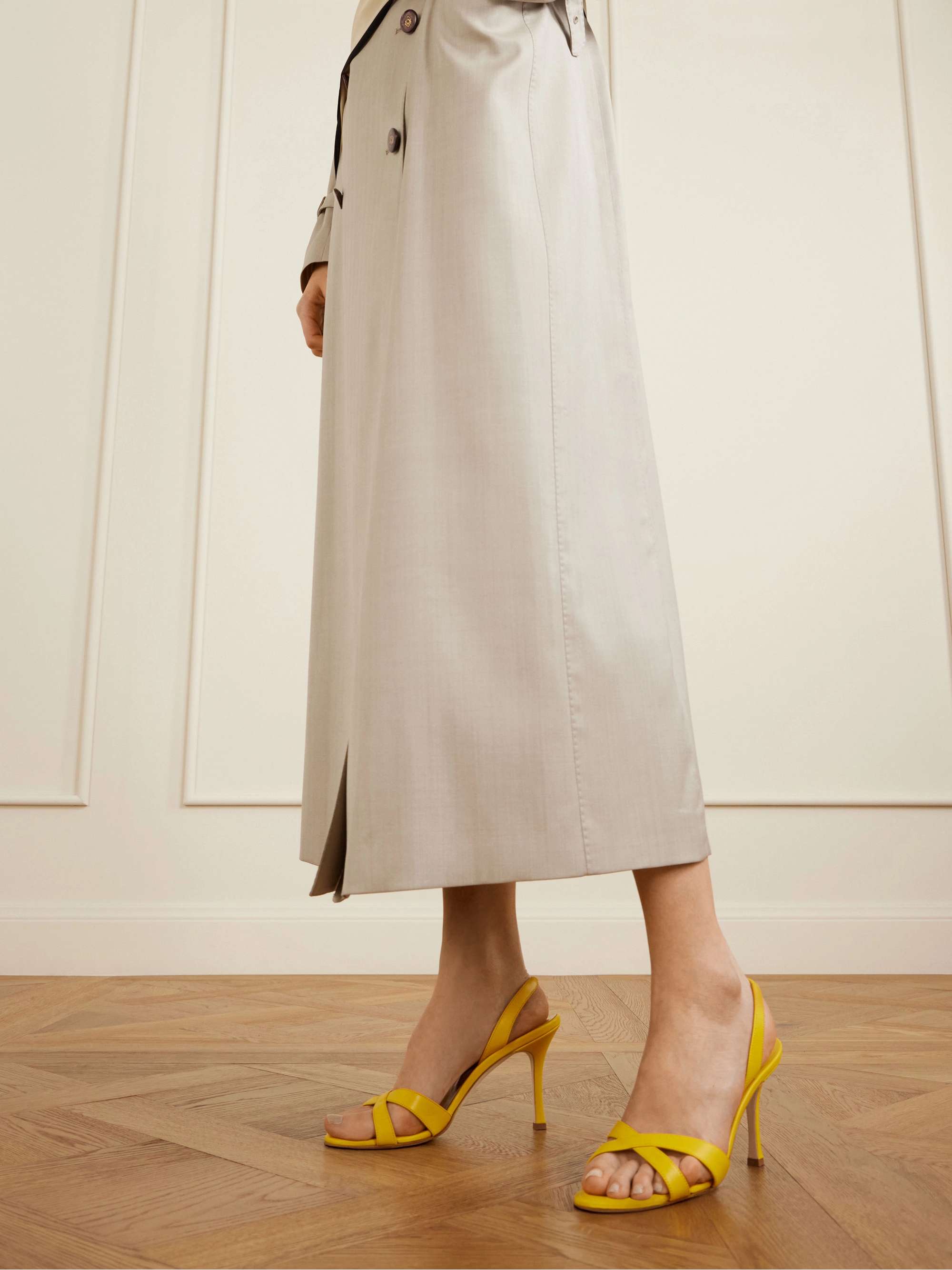 MANOLO BLAHNIK Callasli 90 leather slingback sandals