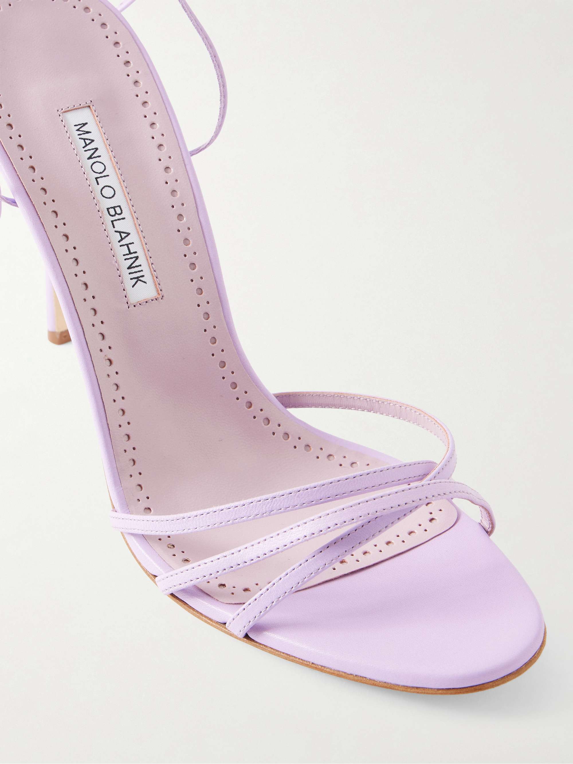 MANOLO BLAHNIK Leva 105 leather sandals | NET-A-PORTER