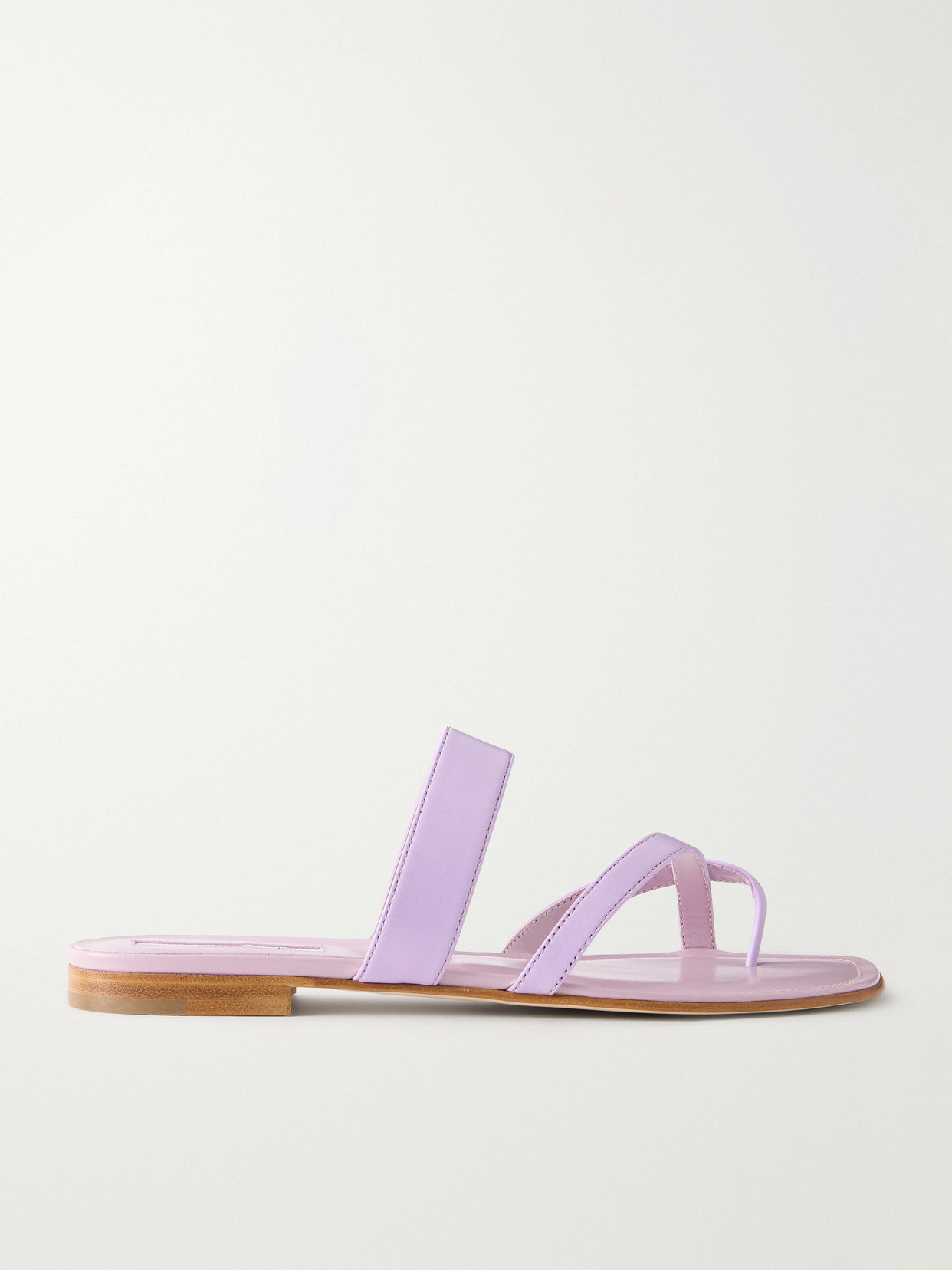 Manolo Blahnik Susa Leather Sandals In Purple