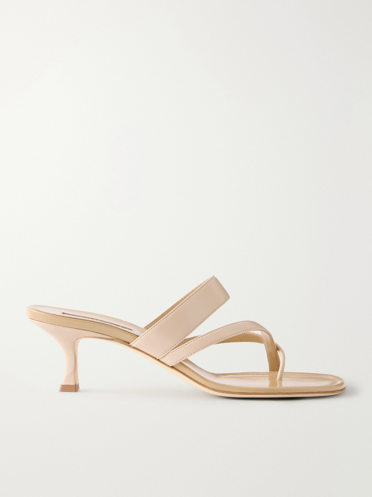 Manolo Blahnik Susa 50 Leather Sandals In Neutral