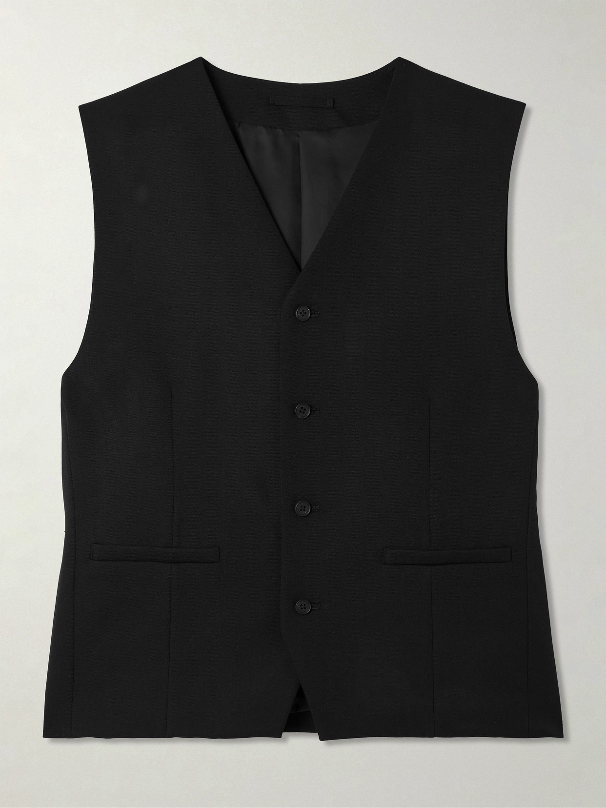 Ssstein Belted Wool-gabardine Vest In Black