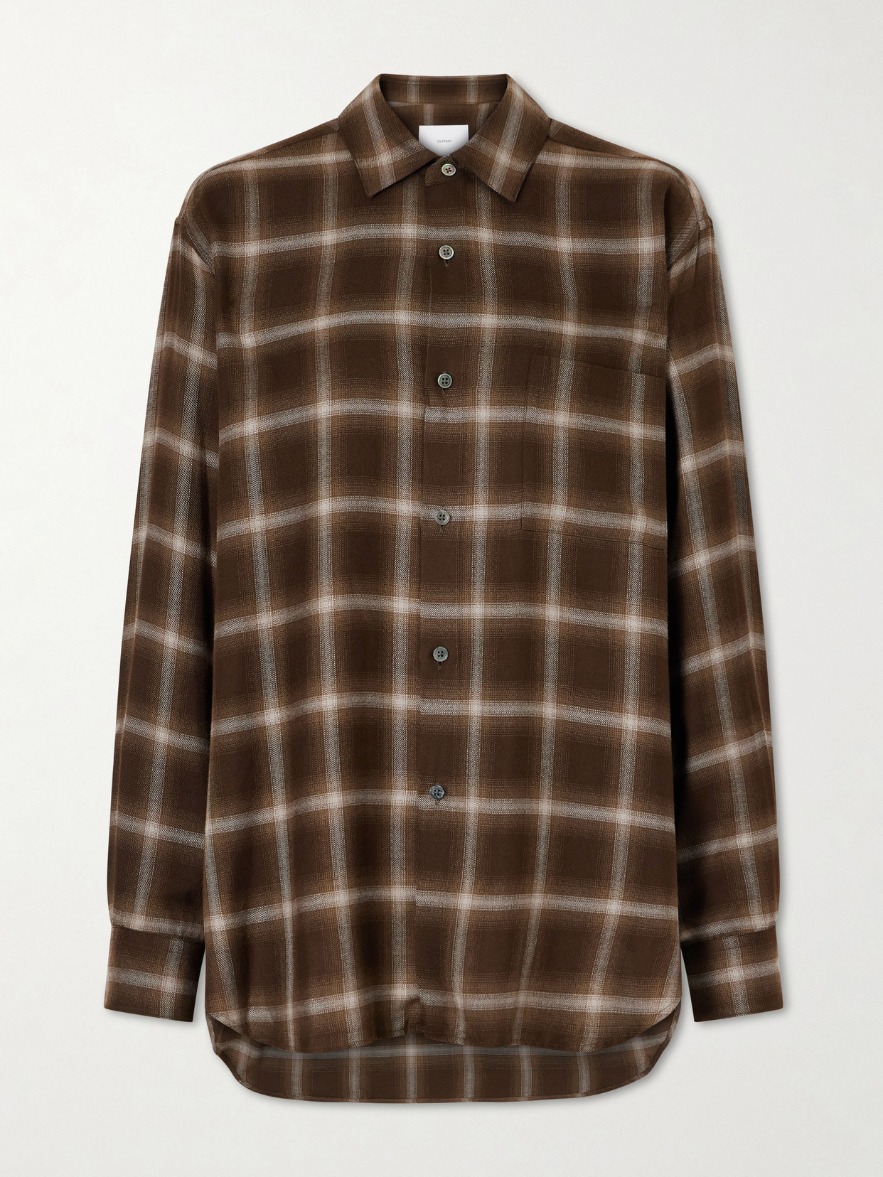 Ssstein Checked Lyocell-blend Gauze Shirt In Animal Print