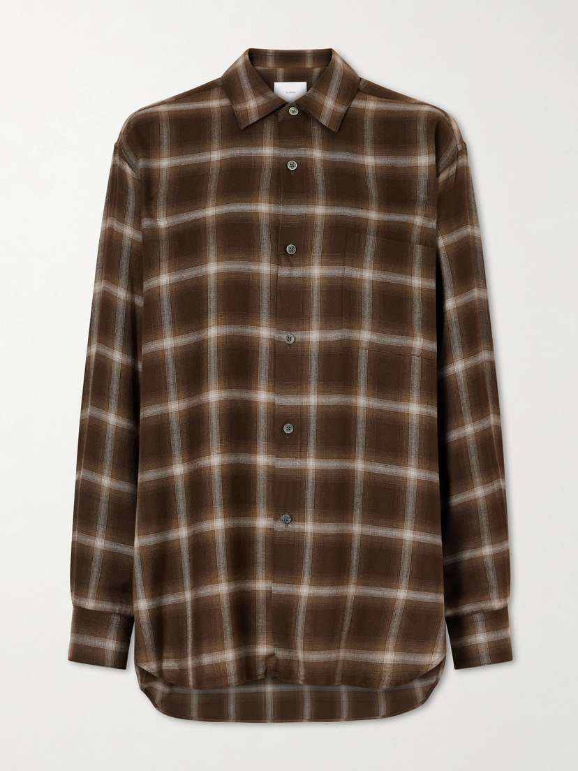 ssstein Checked Lyocell-blend Gauze Shirt
