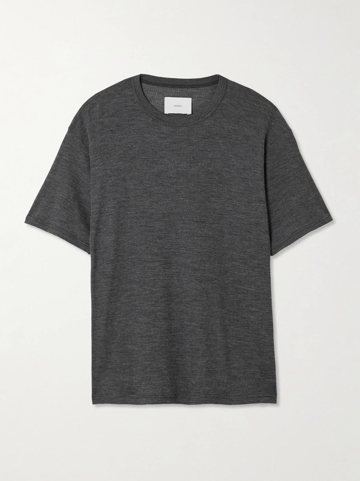 Ssstein Ribbed Wool T-shirt In Gray