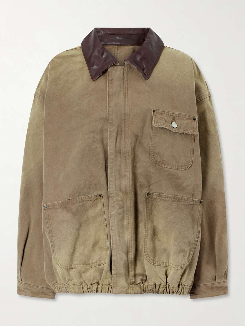 ssstein Sulfur Leather-trimmed Cotton-canvas Jacket