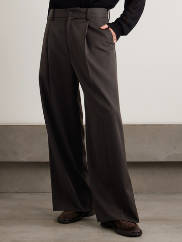 SSSTEIN Pleated wool-twill wide-leg pants