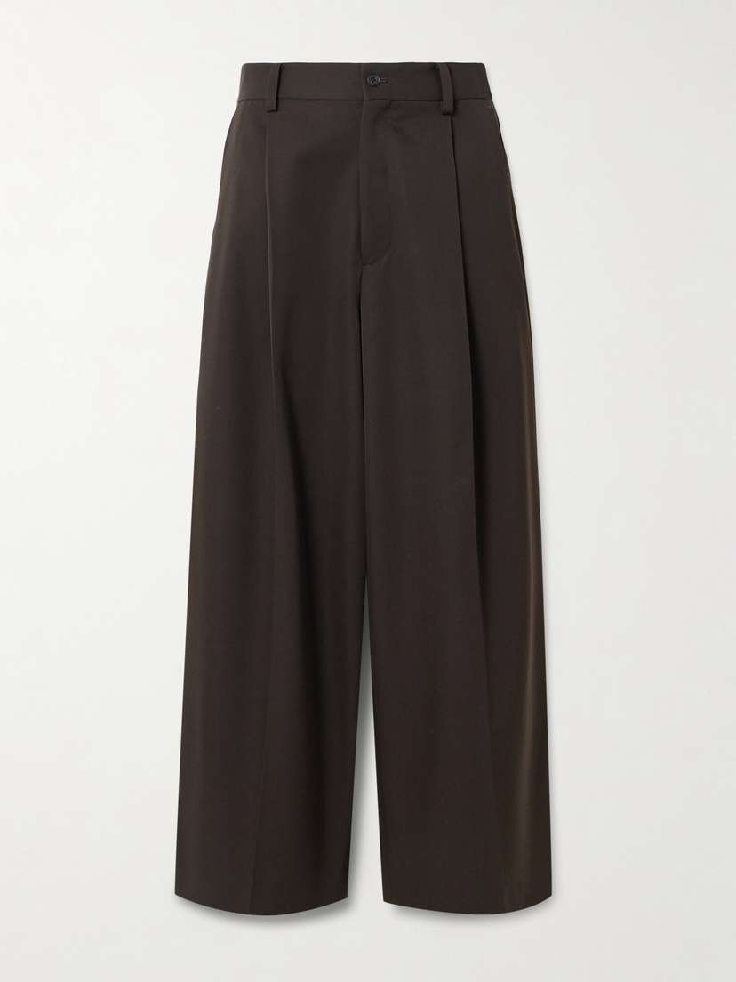 ssstein Pleated Wool-twill Wide-leg Pants