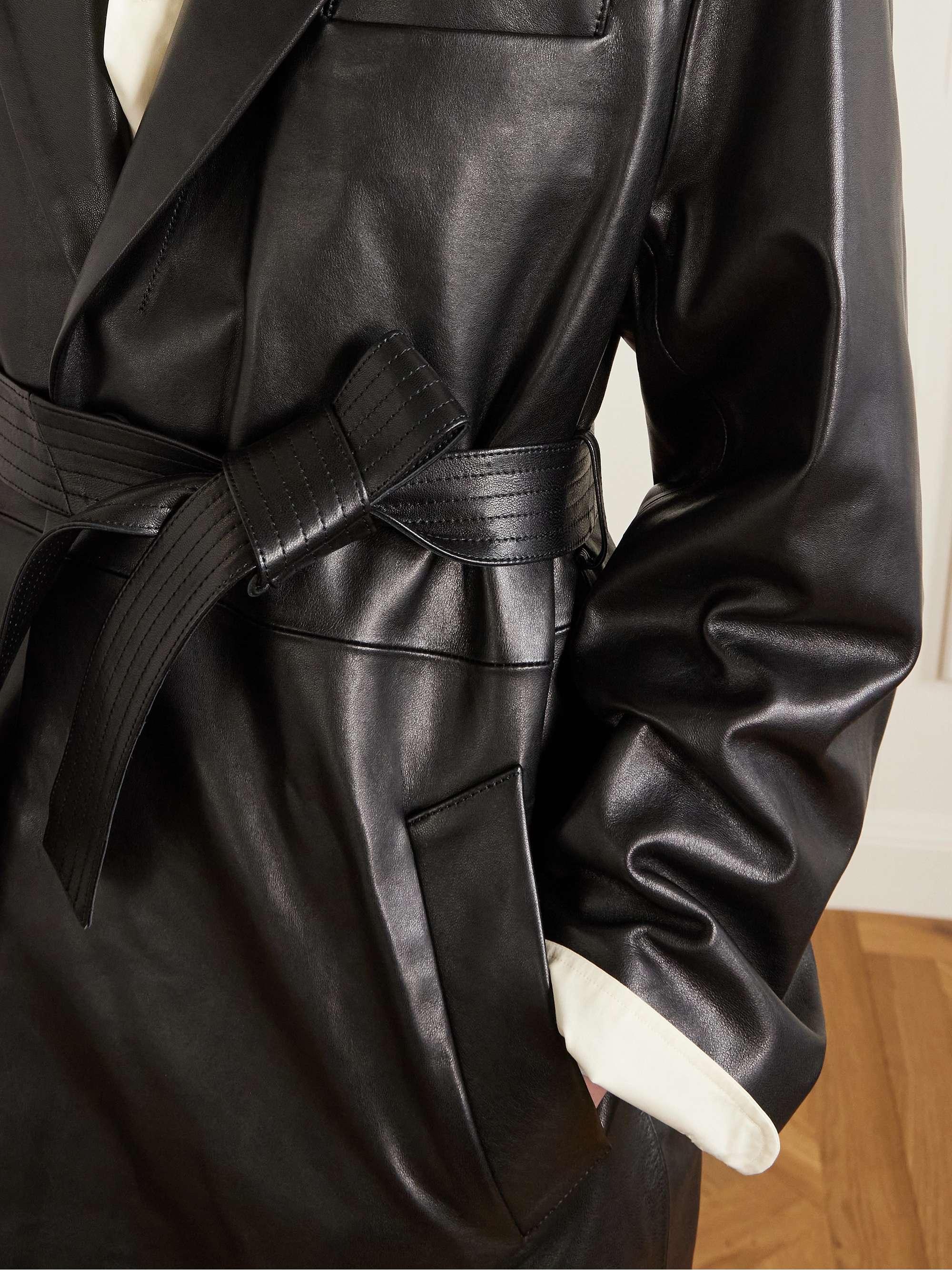 SSSTEIN Belted leather trench coat | NET-A-PORTER