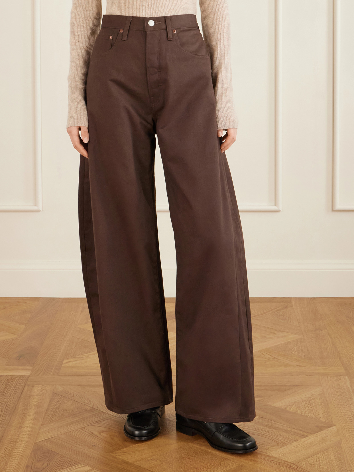 High-Rise Waist Wide-Leg Denim