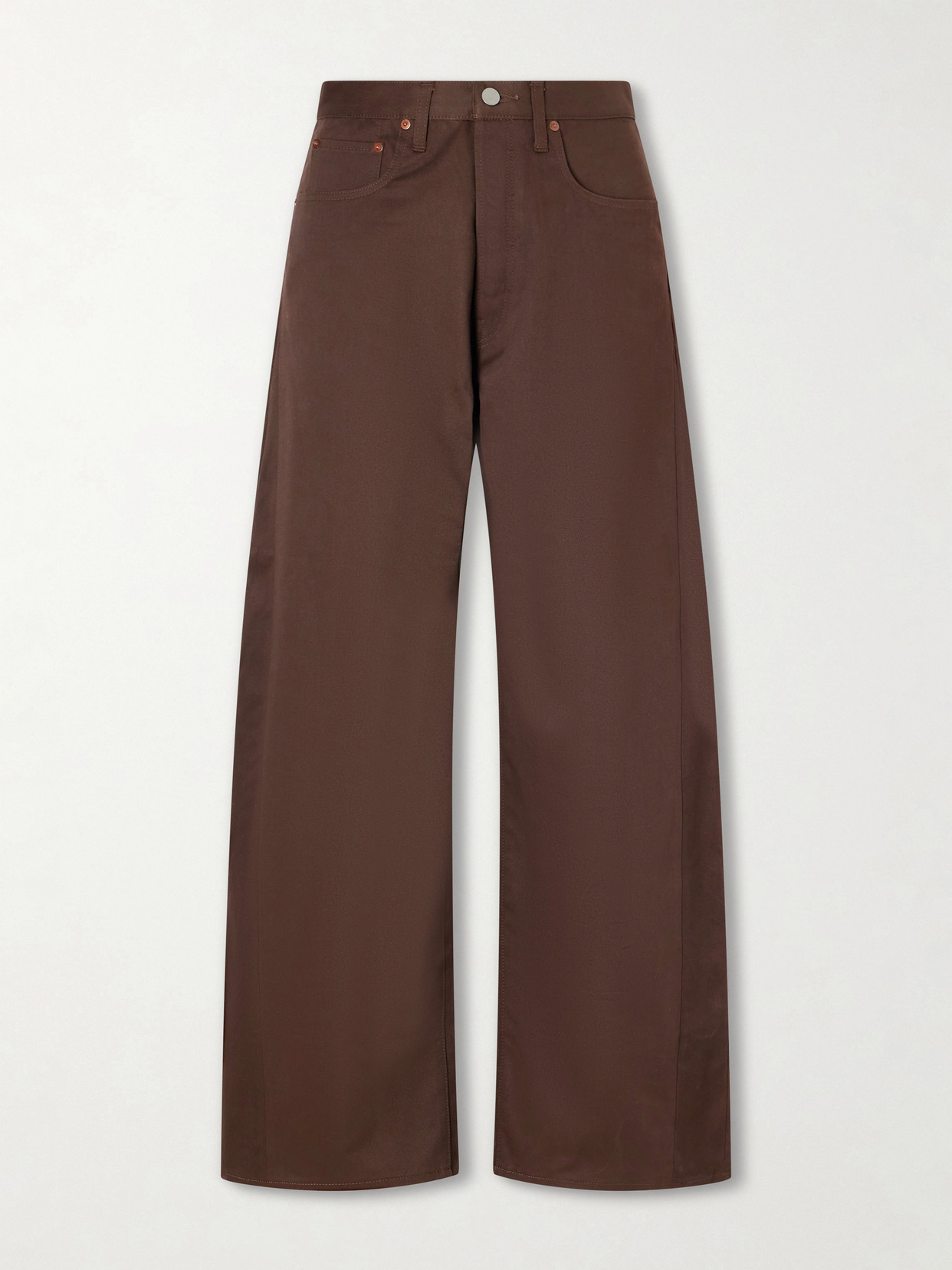 Ssstein High-rise Waist Wide-leg Denim In Brown