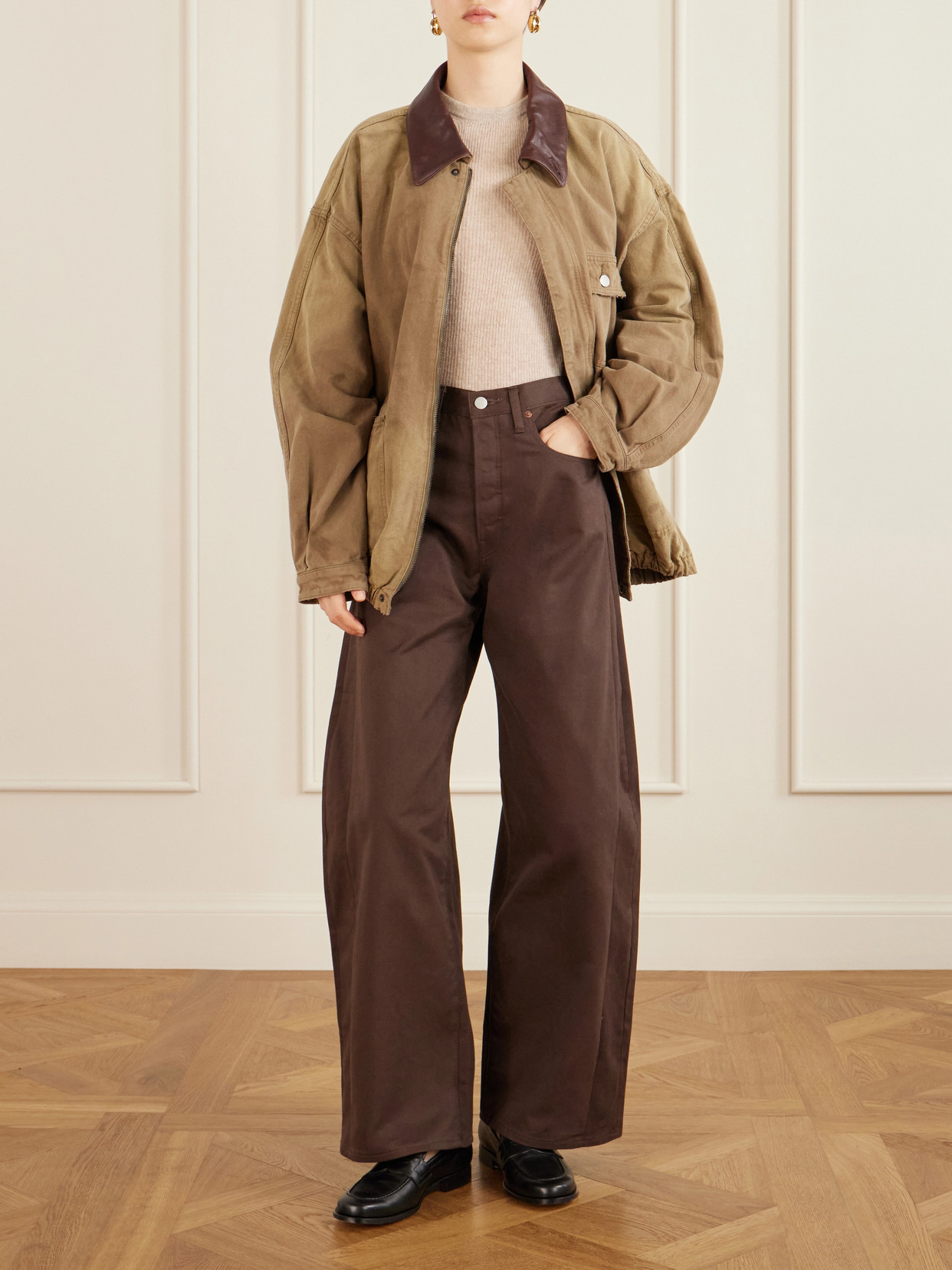 High-Rise Waist Wide-Leg Denim