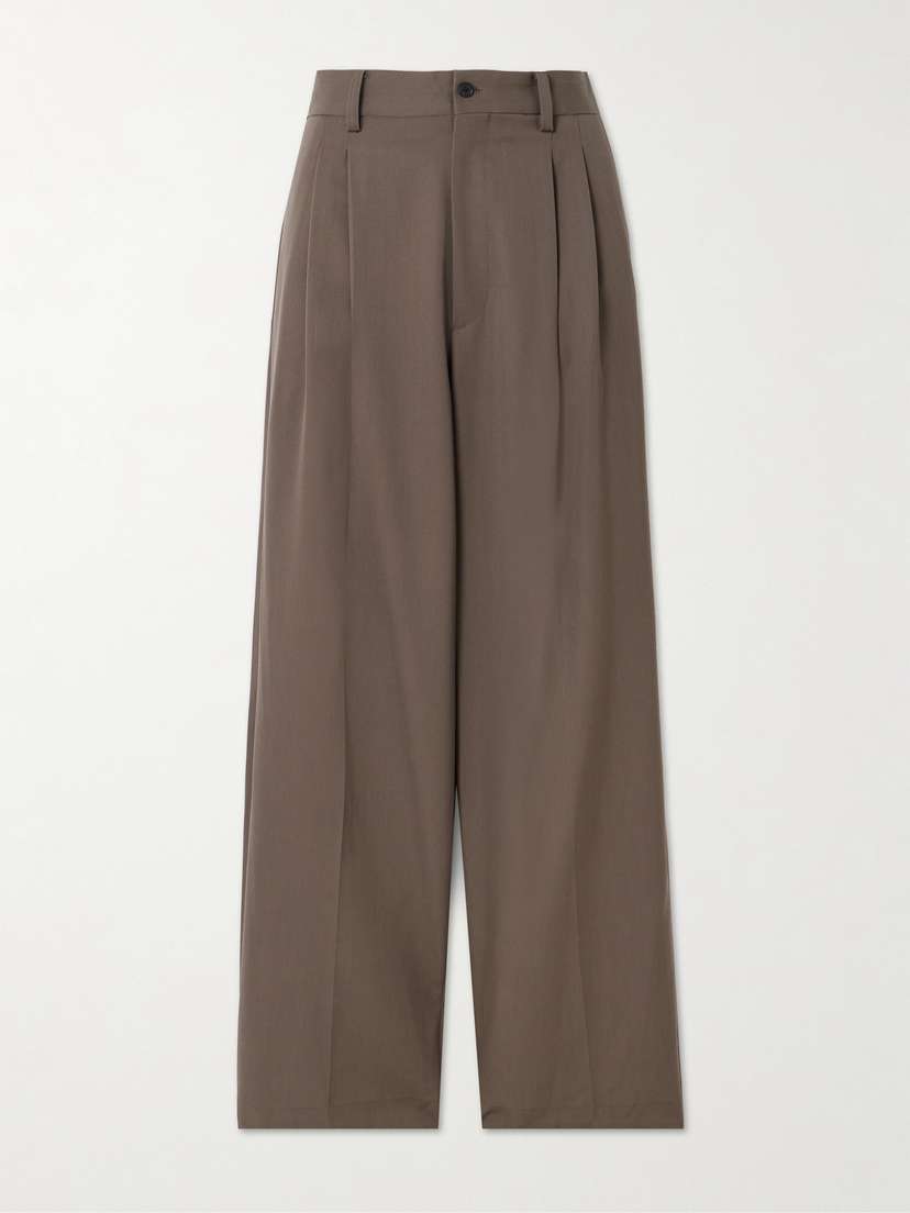 ssstein Pleated Wool-twill Wide-leg Pants