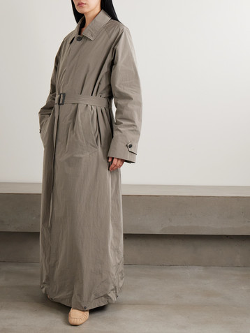 SSSTEIN Layered crinkled-shell trench coat