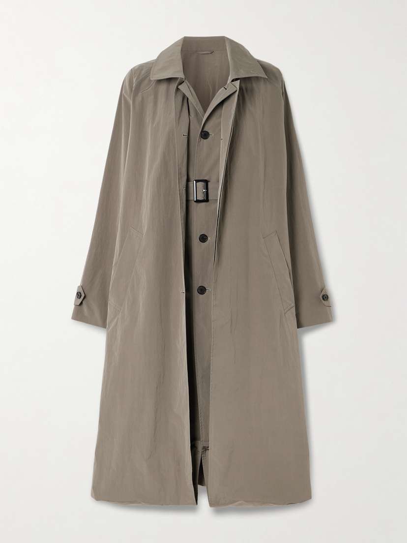 ssstein Layered Crinkled-shell Trench Coat