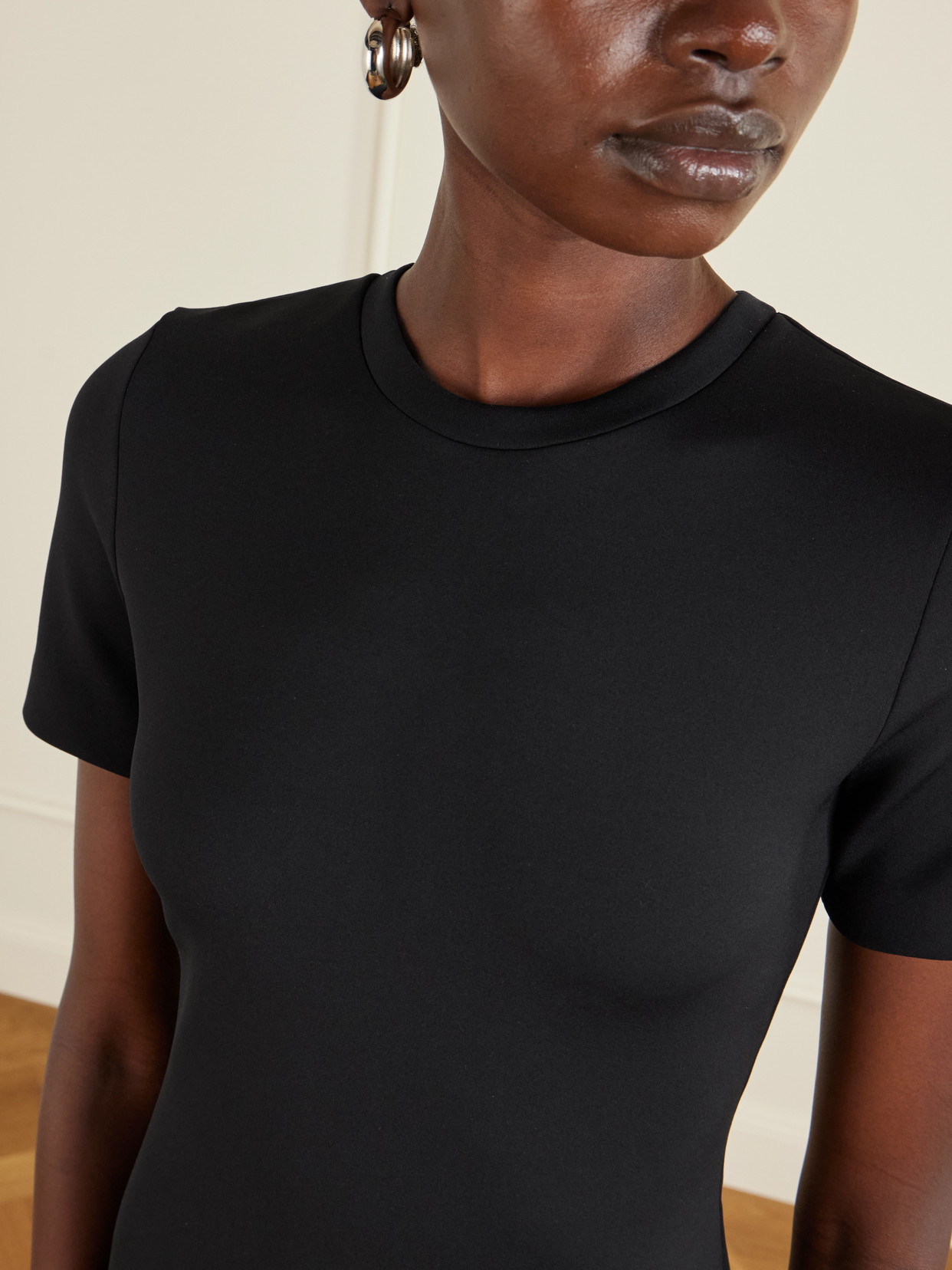 Fforme Alixe Scuba Midi Dress In Black