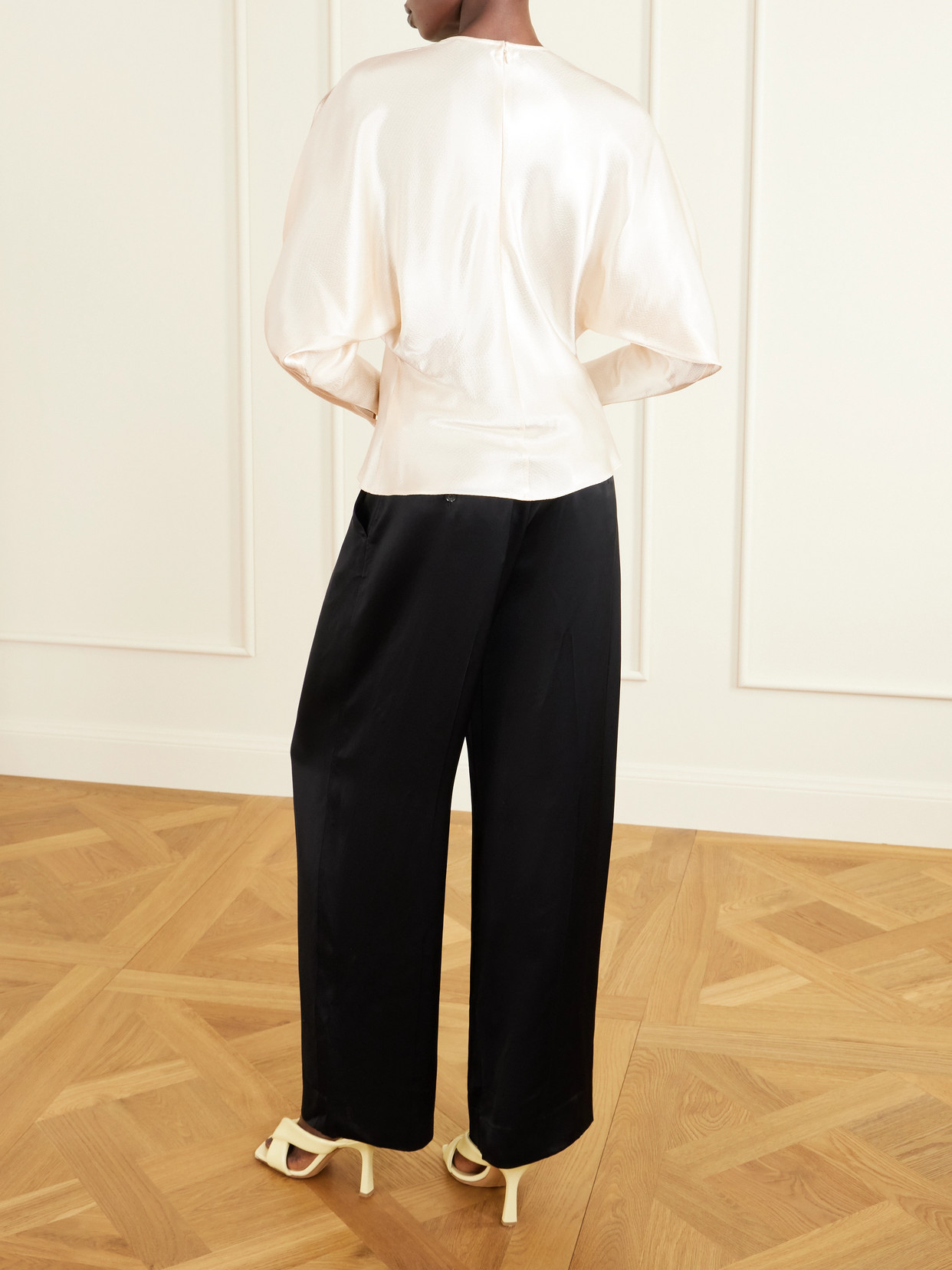 Fforme Gemma Satin Blouse In Neutral