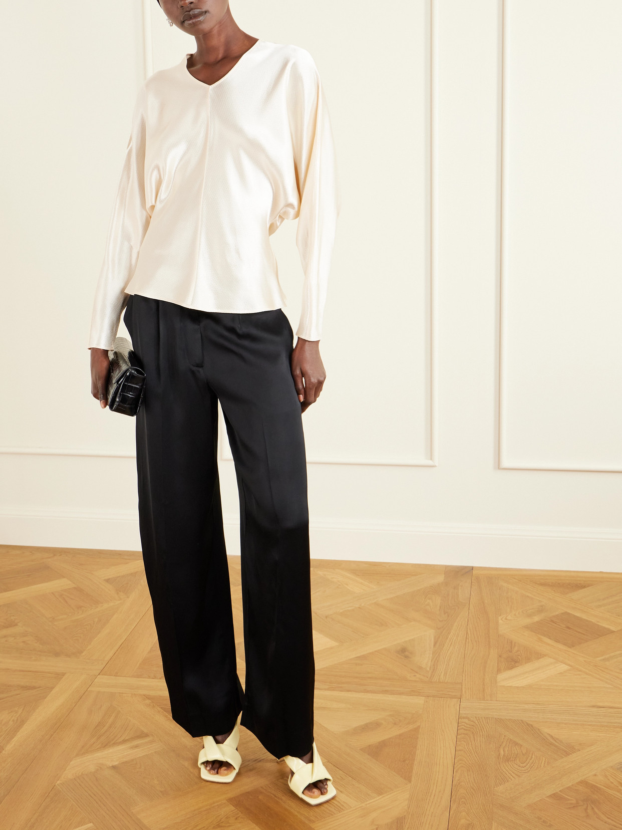 Fforme Gemma Satin Blouse In Neutral