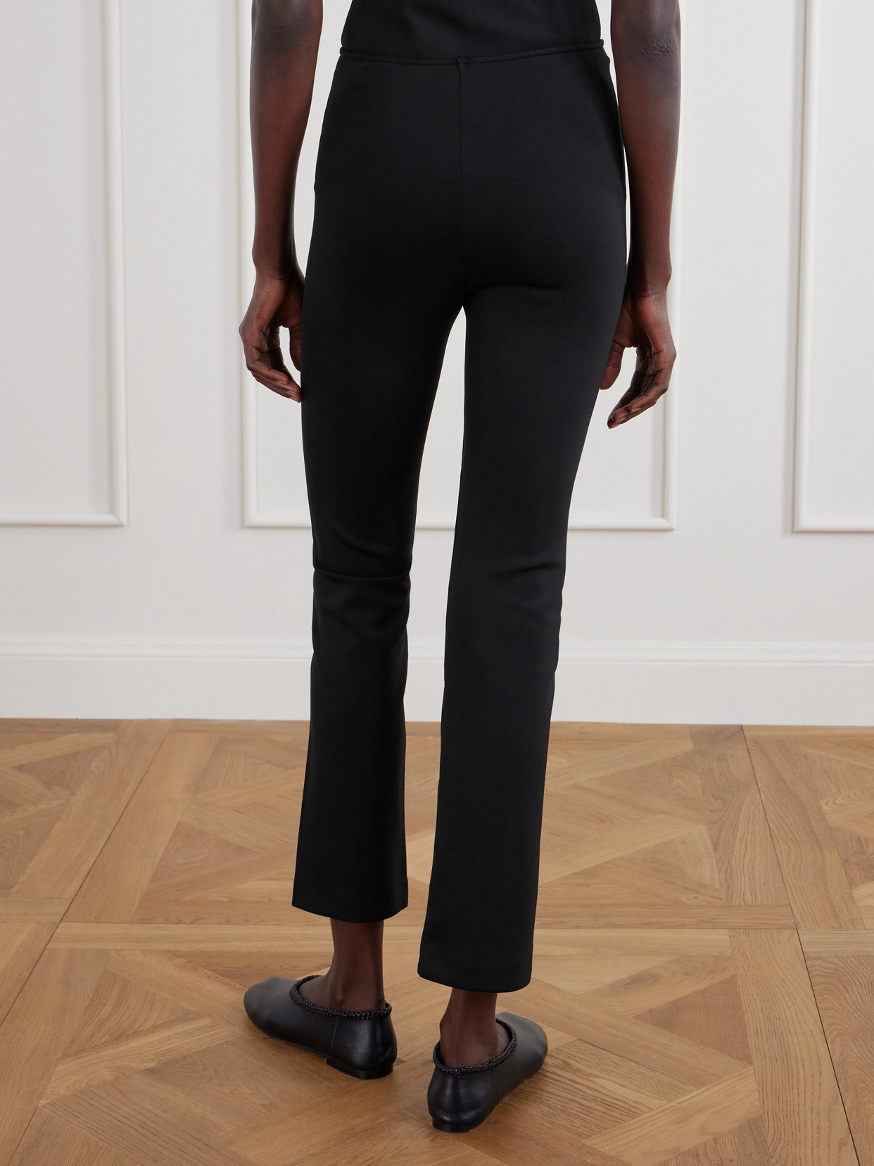 Fforme Aline Scuba Straight-leg Pants In Black