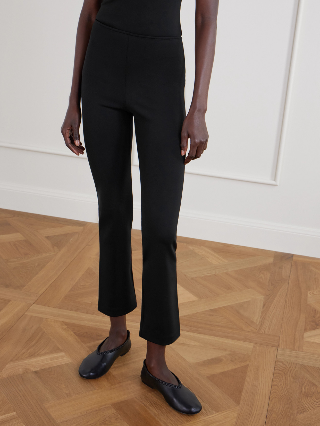 Fforme Aline Scuba Straight-leg Pants In Black