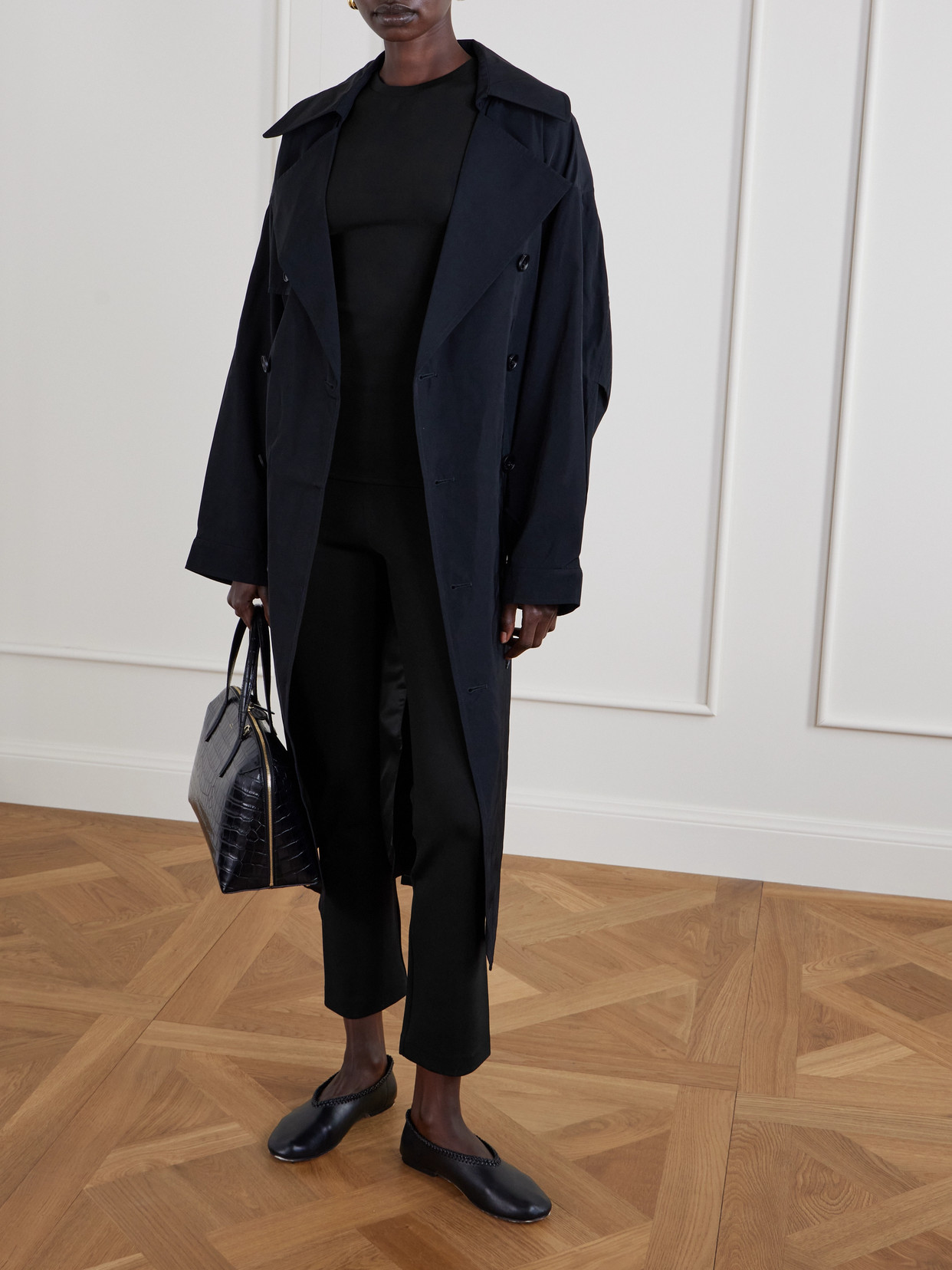 Fforme Aline Scuba Straight-leg Pants In Black