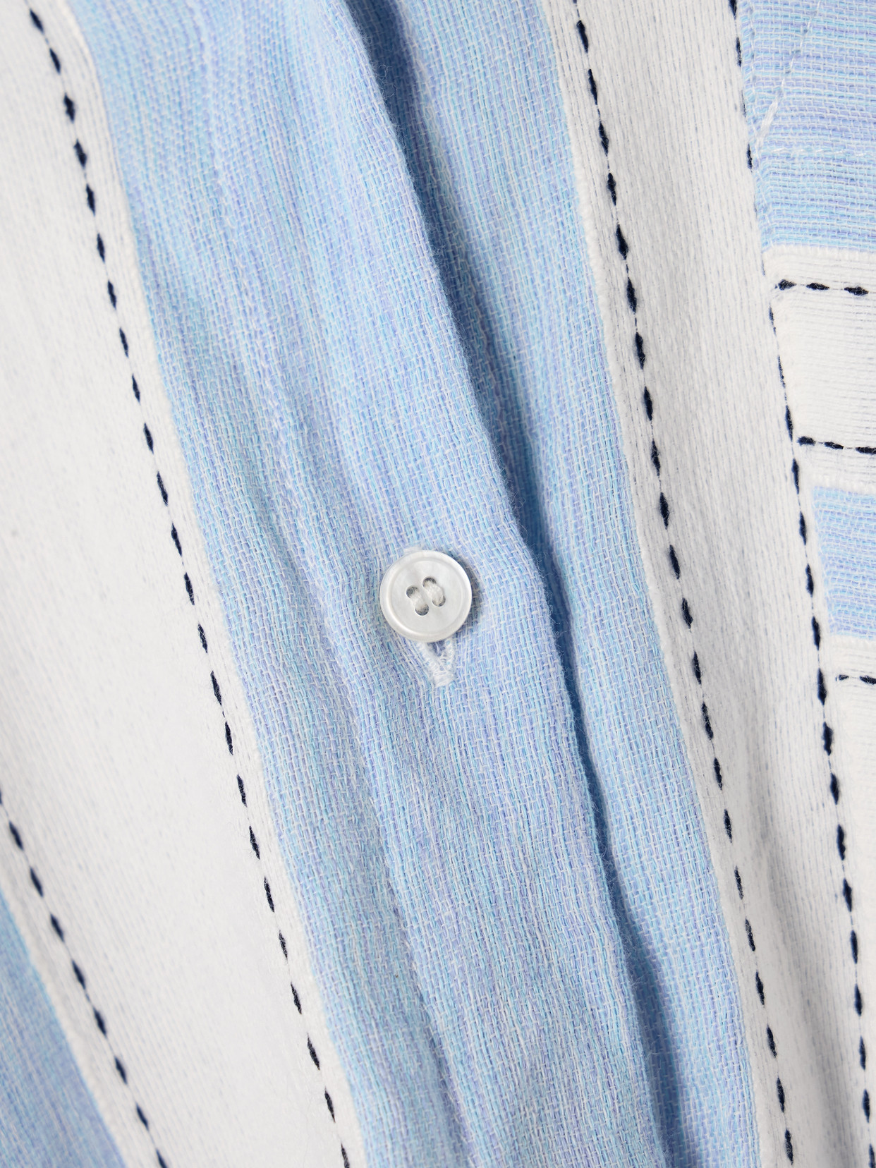 Lemlem Mariam Striped Cotton-blend Shirt In Blue