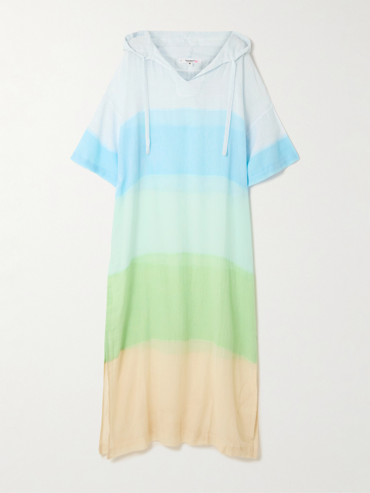 Lemlem Beritu Hooded Striped Cotton-blend Dress In Multi
