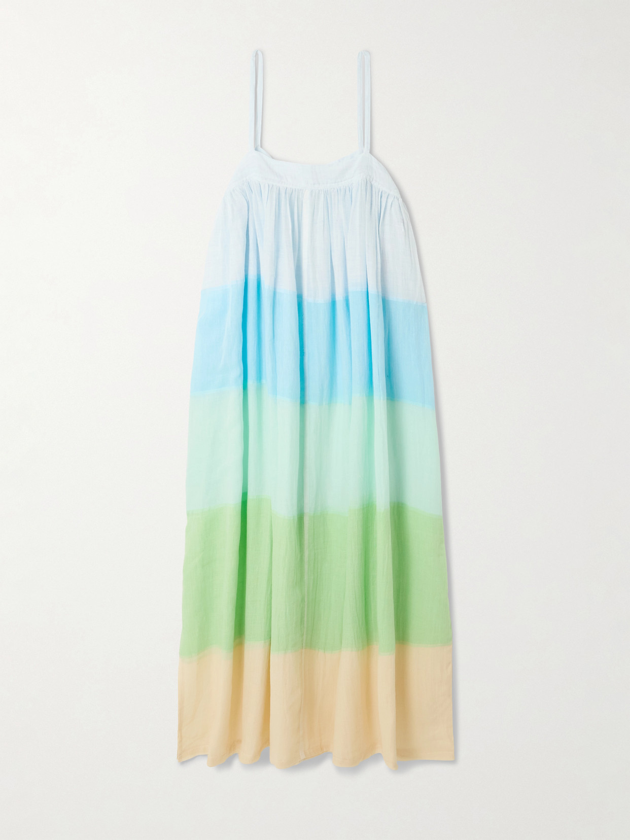 Lemlem Eda Striped Cotton-gauze Midi Dress In Multi