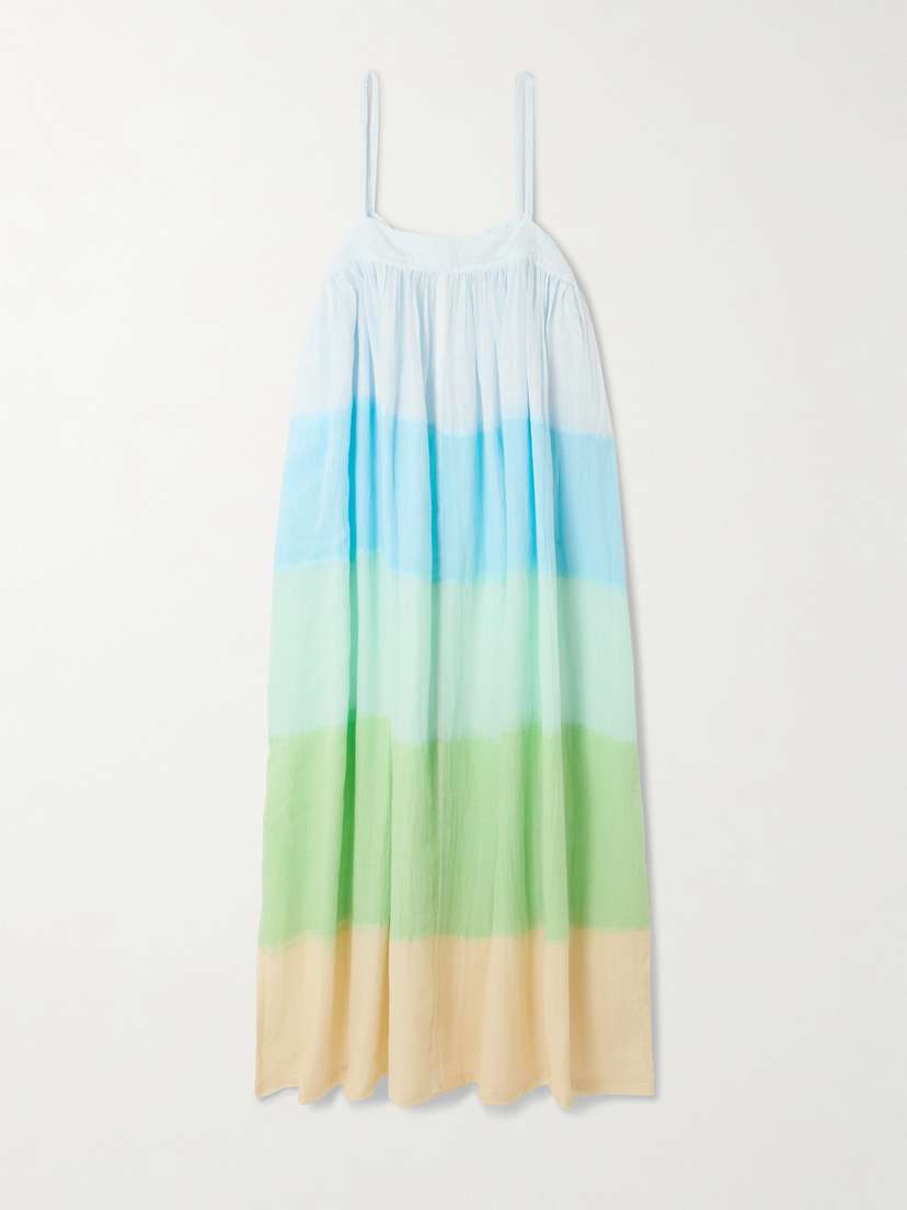 Lemlem Eda Striped Cotton-gauze Midi Dress