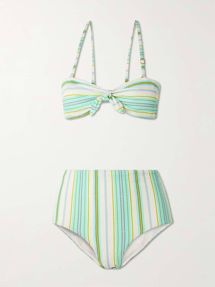 Lemlem Ava + Elsi Printed Ribbed Recycled Bikini