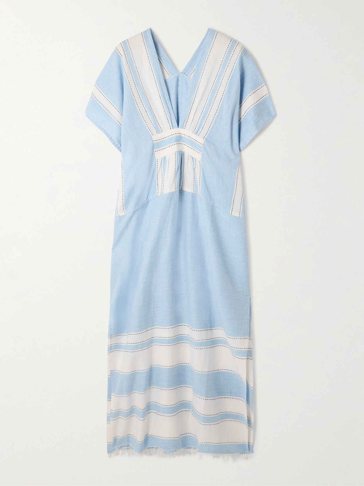 Lemlem Gasira Striped Cotton-blend Maxi Dress In Blue