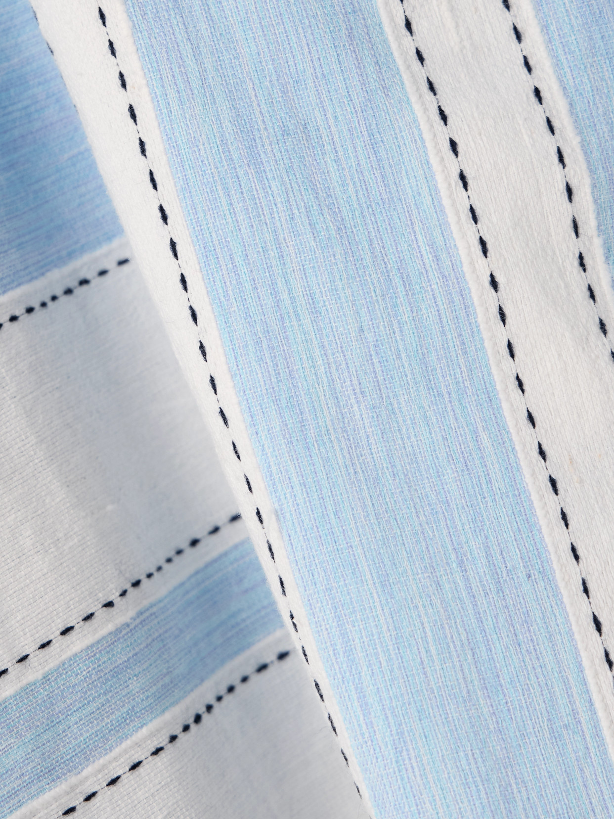 Lemlem Elina Fringed Striped Cotton-blend Kaftan In Blue