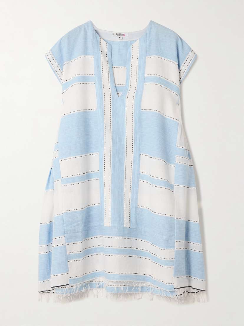 Lemlem Elina Fringed Striped Cotton-blend Kaftan