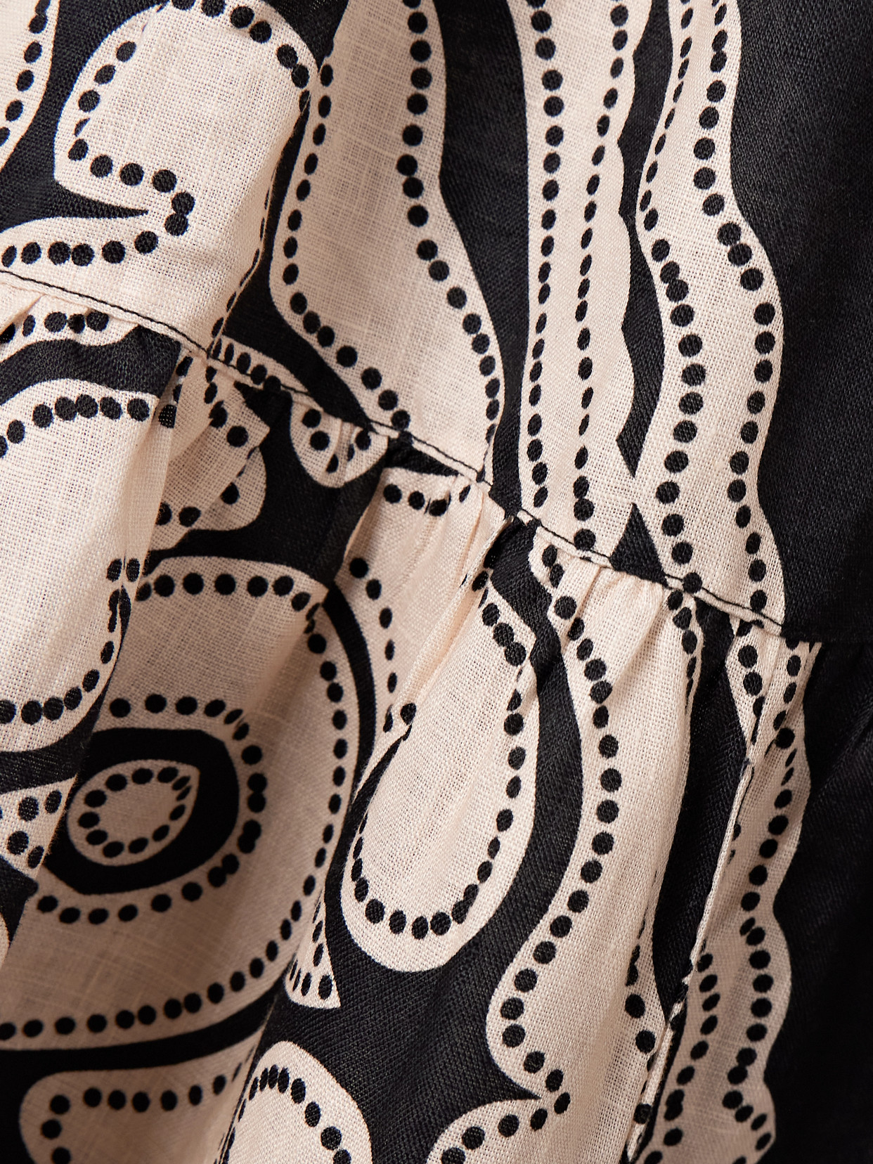 Lemlem Sanaa Belted Printed Linen Maxi Skirt In Black