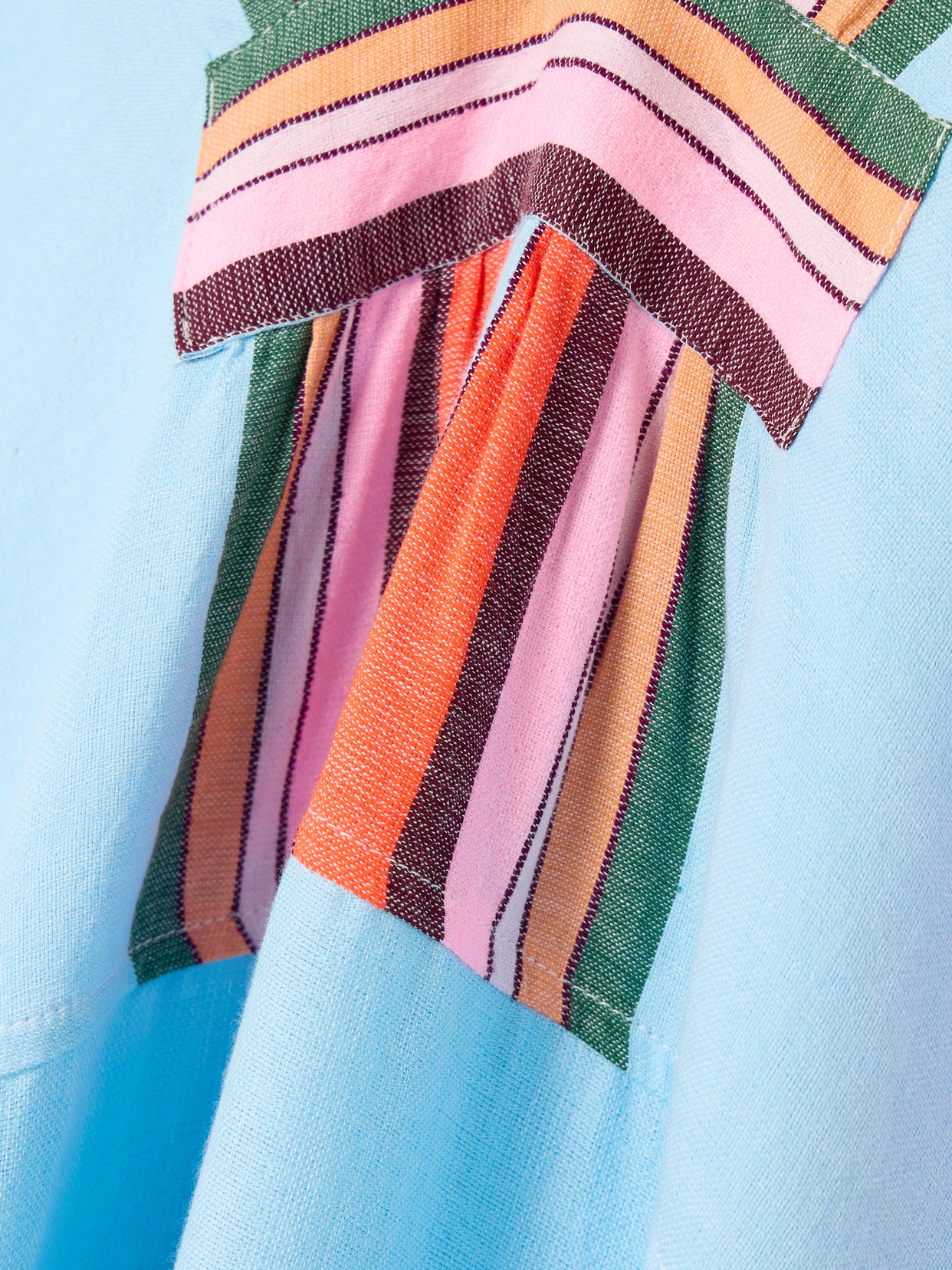 Lemlem Gasira Frayed Striped Cotton-blend Maxi Kaftab In Blue