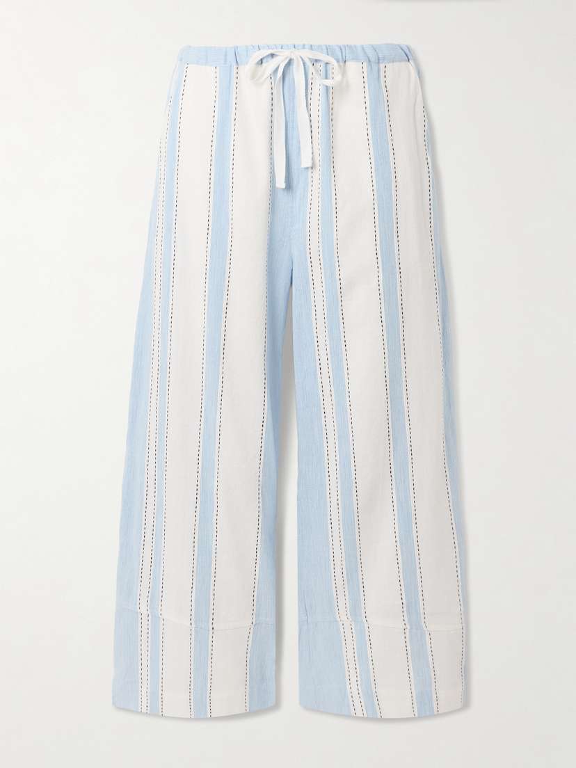 Lemlem Desta Striped Cotton-blend Wide-leg Pants