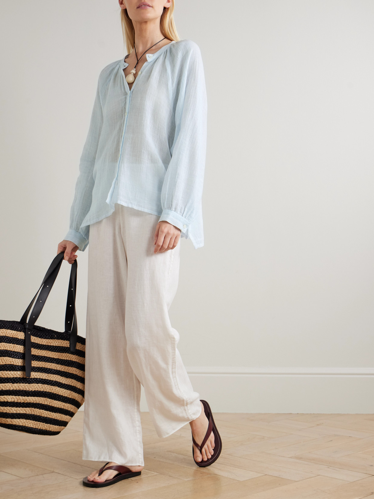 Lemlem Mita Cotton-gauze Blouse In Animal Print