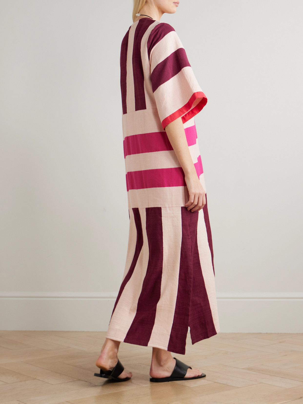 Lemlem Edna Paneled Cotton Maxi Dress In Pink
